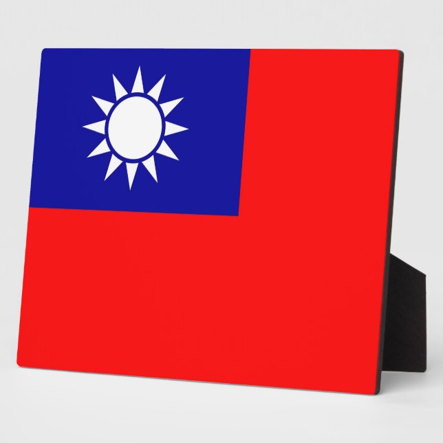 taiwanesische Flagge Fotoplatte (Seite)