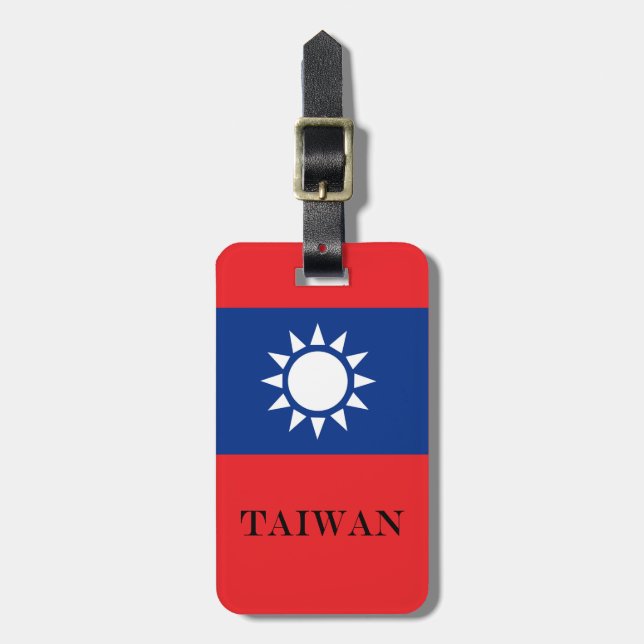 taiwanesische Flagge Gepäckanhänger (Vorderseite vertikal)
