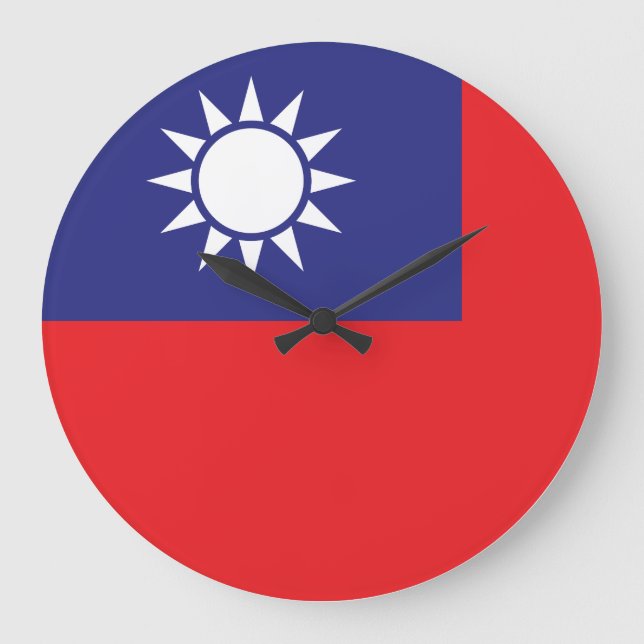taiwanesische Flagge Große Wanduhr (Vorderseite)