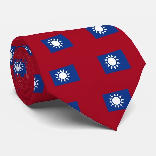 taiwanesische Flagge Krawatte (Gerollt)