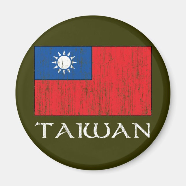 taiwanesische Flagge Magnet (Vorne)