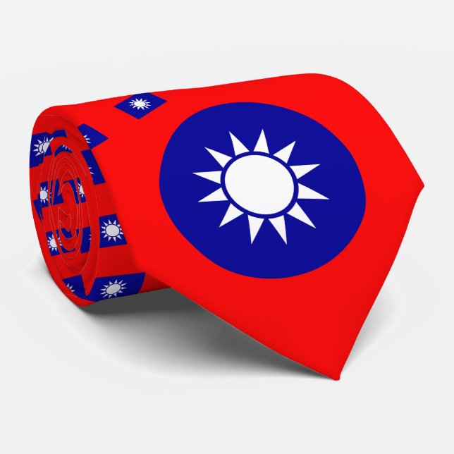 taiwanesische Flagge & Nationalemblem, Taiwan Krawatte (Gerollt)