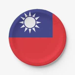 taiwanesische Flagge Pappteller