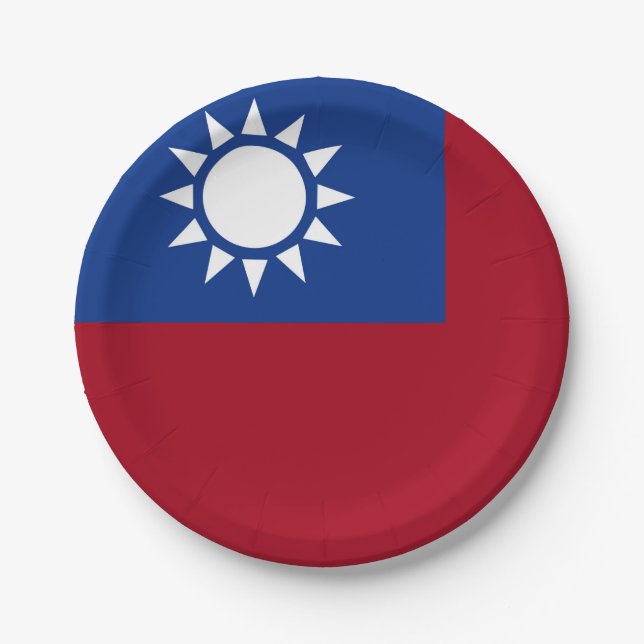 taiwanesische Flagge Pappteller (Vorderseite)