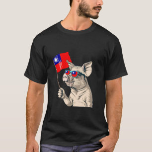 Taiwanesische Flagge Schwein Taiwan Taiwanesische T-Shirt