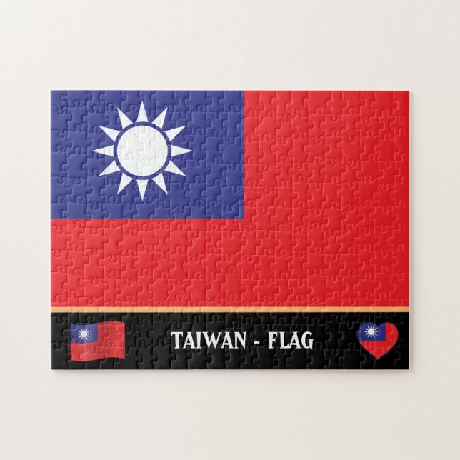 taiwanesische Flagge & taiwanisches Land / Taiwan (Horizontal)