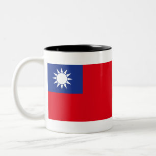 taiwanesische Flagge Zweifarbige Tasse