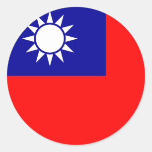 taiwanesische Flaggenmarke Runder Aufkleber