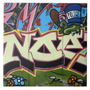 Taiwanesische Graffiti, Taipeh, Taiwan Fliese