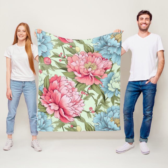 taiwanesische Peonies Fleecedecke (Beispiel)
