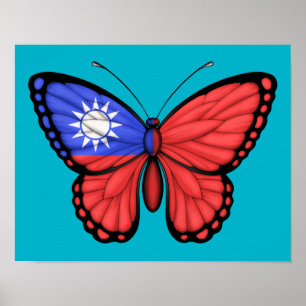 Taiwanesische Schmetterlingsflagge Poster