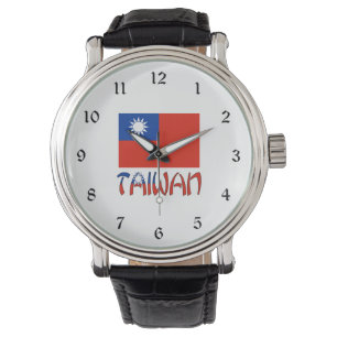 Taiwanische Flagge und Taiwan Armbanduhr
