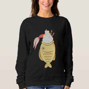 Taiyaki Fish Koi Fisch Japanischer Waffeleis Creme Sweatshirt