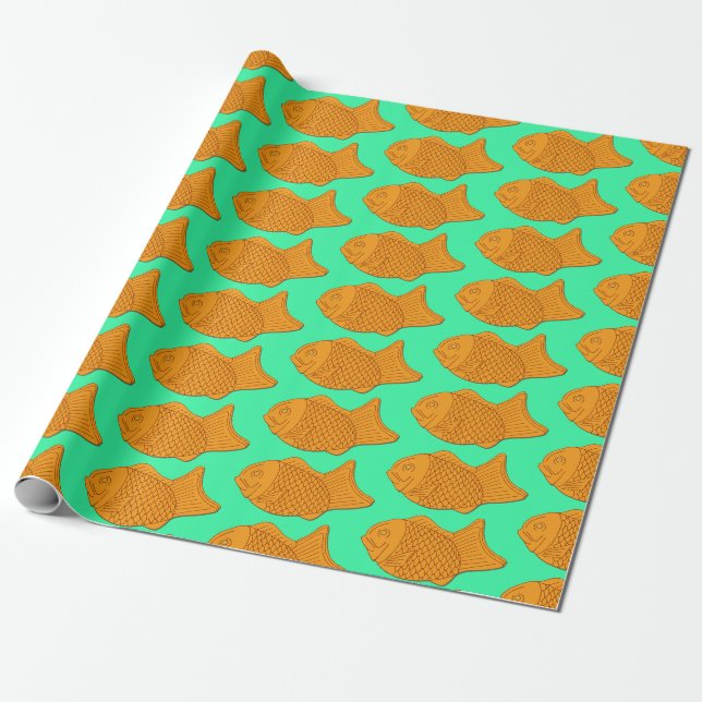 Taiyaki Fish Snack Japanese Food Themed Geschenkpapier (Ungerollt)