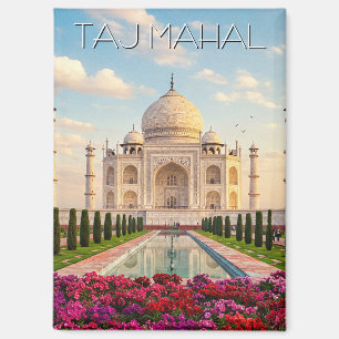 Taj Mahal Agra India Blume Magnet