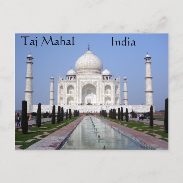 Taj Mahal, Agra, Indien Postkarte (Vorderseite)