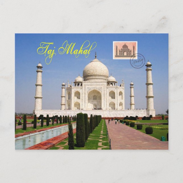 Taj Mahal, Agra, Indien Postkarte (Vorderseite)