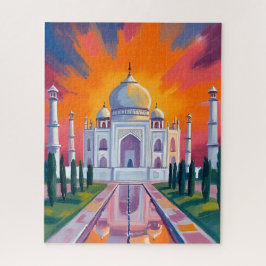 Taj Mahal Aquarell Sonnenuntergang Indien Reise