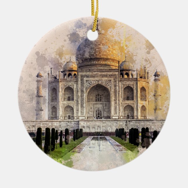 Taj Mahal aus der Liebe gebaut Keramik Ornament (Vorne)
