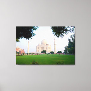 Taj Mahal bei Sonnenaufgang eines der Wunder der Leinwanddruck
