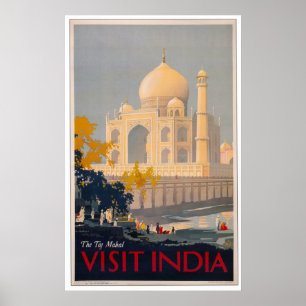 Taj Mahal - Besuchen Sie India Poster