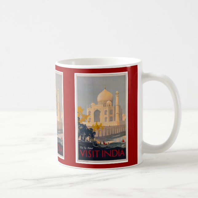 Taj Mahal - Besuchs-Indien Plakat-Tasse Kaffeetasse (Rechts)