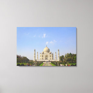 Taj Mahal, ein in Agra, Indien, gelegenes Mausoleu Leinwanddruck