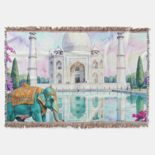 Taj Mahal & Elefant Aquarell Decke