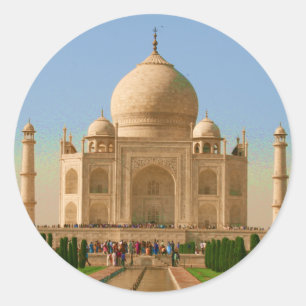Taj Mahal hell Runder Aufkleber