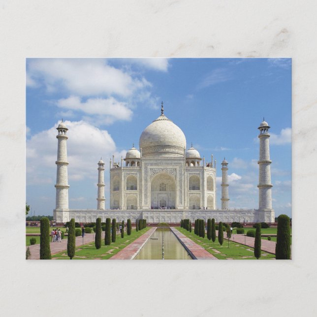 Taj Mahal in Agra India 7 Weltwunder Postkarte (Vorderseite)