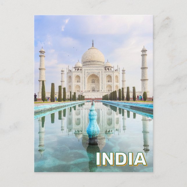 Taj Mahal in Agra, Indien Postkarte (Vorderseite)
