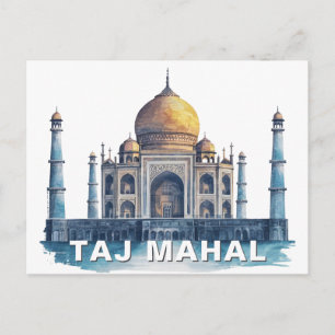 Taj Mahal Indien Aquarell Wahrzeichen Postkarte