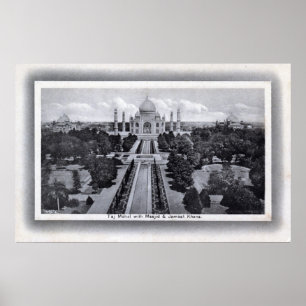 Taj Mahal Indien Zwanzigerjahre Vintag Poster