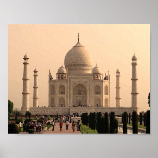 Taj Mahal mit Menschen Poster (Vorne)