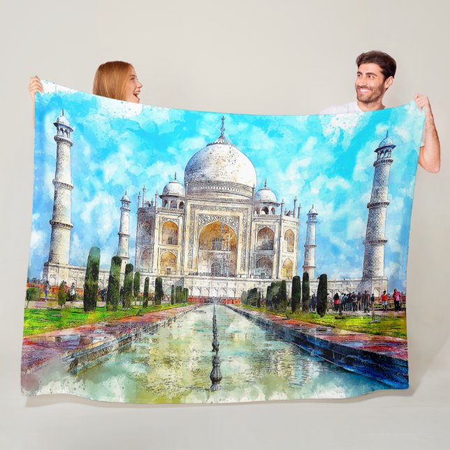 TAJ MAHAL PAINTING FLEECEDECKE (Beispiel)