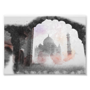Taj Mahal Postcard Vintage Travel Fotodruck