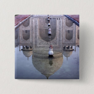 Taj-Mahal-Spiegelung, Agra, Uttar Pradesh, Button