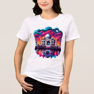 Taj Mahal unter einem schönen bunten Regenbogen-Hi Tri-Blend Shirt