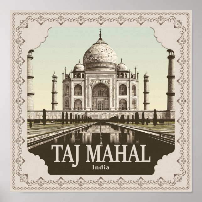 Taj Mahal Vintag Poster (Vorne)