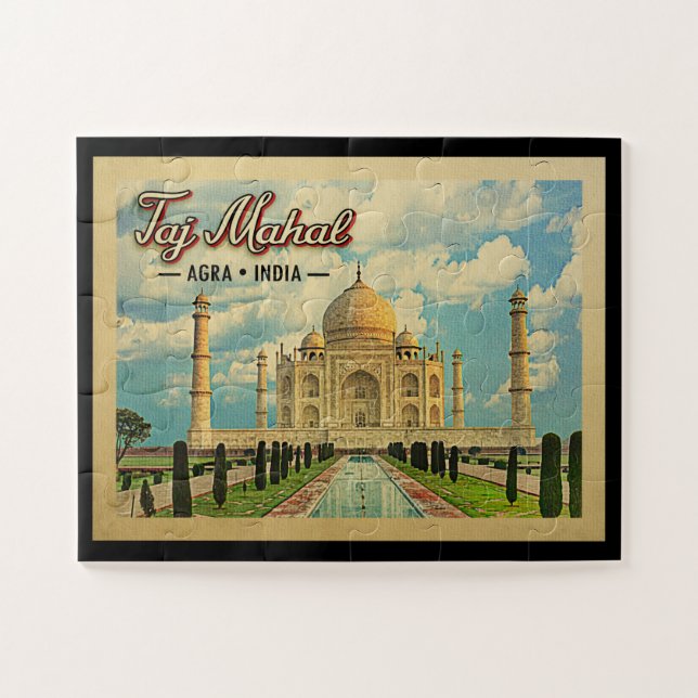 Taj Mahal Vintage Travel Indien (Horizontal)