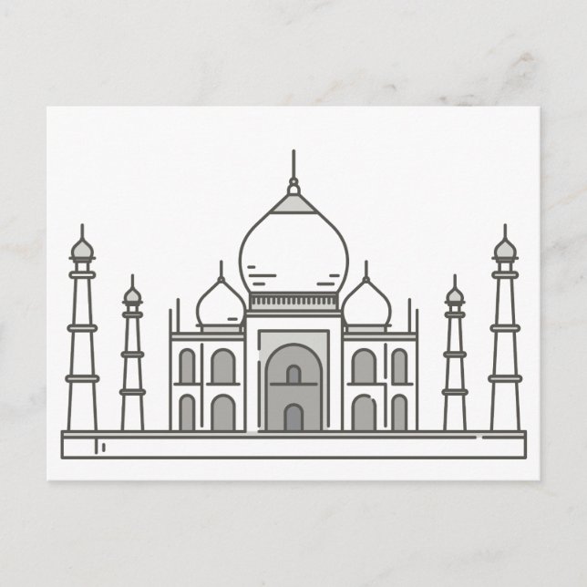 Taj Mahal World Sehenswürdigkeiten Postkarte (Vorderseite)