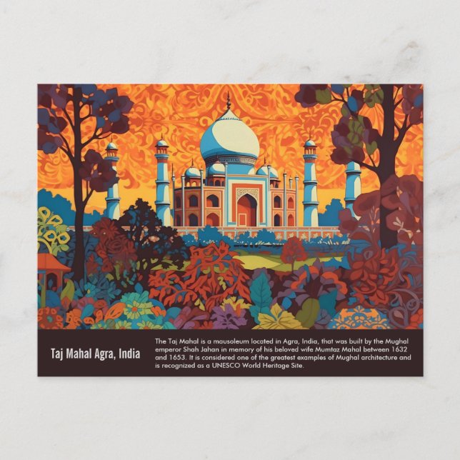 Tajmahal Painting Postkarte (Vorderseite)