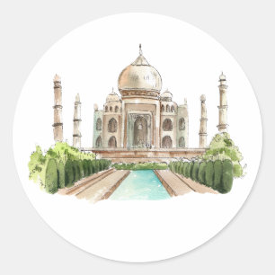 Tajmahal Runder Aufkleber
