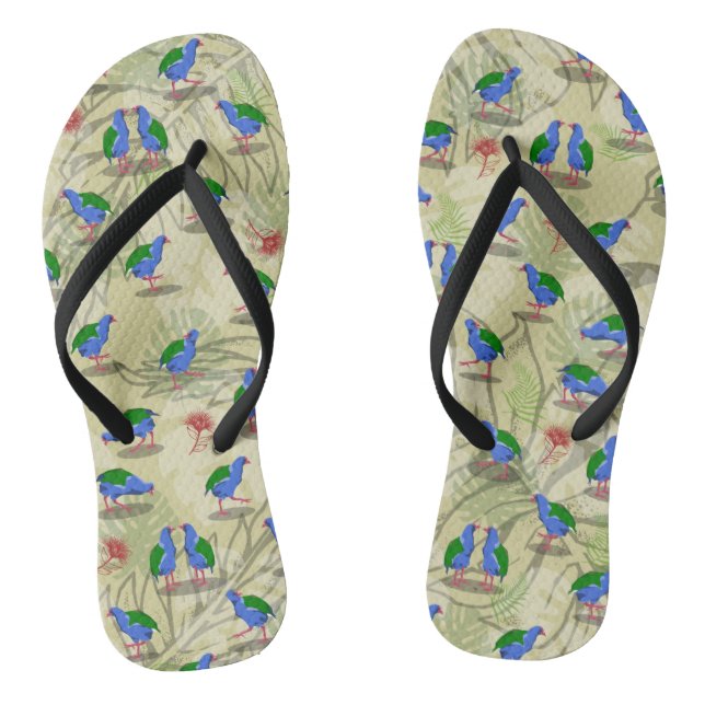 Takahe NZ Vogelmuster Flip Flops (Fußbett)