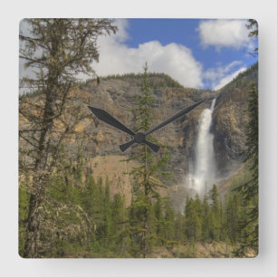 Takakkaw Falls in British Columbia Kanada Quadratische Wanduhr