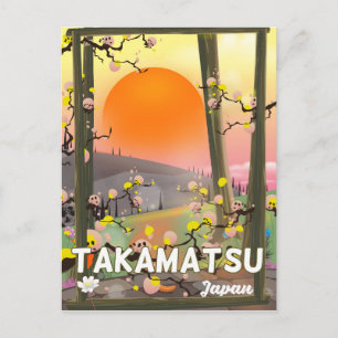 Takamatsu Japan Reiseplakat Postkarte