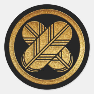 Takanoha Kamon in Gold-Siegel Runder Aufkleber