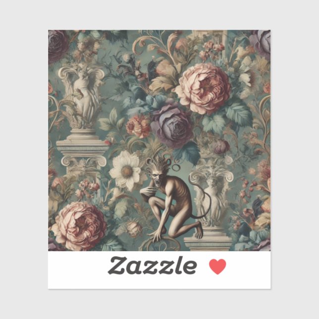 Take a Bow – Gothic Floral Design Aufkleber (Blatt)