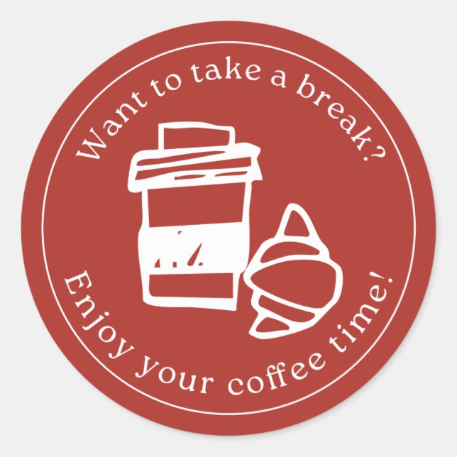 Take a Break Sticker – Coffee Gift Label (Vorderseite)