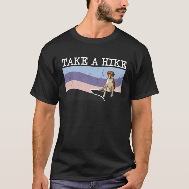 Take A Hike English Foxhound  Graphic Hiking T-Shirt (Vorderseite)